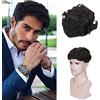 Silk-co Toupee Uomo Capelli Veri #2 Marrone Scuro Parrucca Corta 20cm*25cm Remy Hair Topper Extension Capelli Umani Indiani - Base: PU(0.1mm)