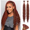 RUWISS 50 cm Wave Cochet Braids Extension Capelli Treccine Ricci Ondulati Sintetici Extension Treccine per Donne 2 Fasci/Confezione (120g, Rame)