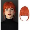 XFSRG Frangetta Capelli Veri Clip Naturale Capelli Finti Extension Parrucca con Frangetta per Donna (Arancione)