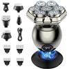 iWarmbase Rasoio Testa Calva,7D Magnetici Rimovibile Rasoio Testa Calva Zero Assoluto-6 in 1 Capelli uomo 0 mm,Impermeabile IP67 con Display LED, Rasa e Taglia Capelli a Zero
