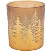 Cosy & Trendy Cosy Home - Set di 6 candelieri in vetro dorato con albero di cracke, 9 x 9 x 10 cm