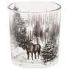 Cosy & Trendy Cosy Home Set di 6 portacandele Forest Moose, in vetro trasparente, nero, 7 x 7 x 8 cm