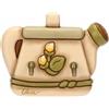 THUN - Portastrofinacci 2 ganci - ceramica - Collezione Country Bloom - 10,2 x 1,7 x 8 cm
