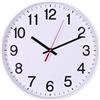 OFFICER PRODUCTS Orologio da parete in plastica, 30 cm, bianco, numeri arabi, orologio da parete/quarzo, silenzioso, per scuola, ufficio, soggiorno, cucina/analogico, moderno, rotondo, decorativo