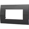 ZOREI Placca Compatibile Con Vimar Arkè, Placca Plastica Quadrata Serie Venus (4 Moduli/Posti, Acciaio Scuro), VA83301