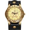OIDEA Orologio da polso in vera pelle vintage: unisex cinturino in pelle nera con corona quadrante arabo al quarzo analogico retrò orologio regalo per uomo donna