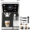 KB ELEMENTS Macchina portafiltro - One Touch Cappuccino/Latte Macchiato 3 in 1 Polvere Espresso Capsule Caffè e Cialde Caffè Macchina Portapasta Ulka Pompa Made in Italy Macchina Espresso 20 Bar 204CB