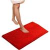 Cicilin Tappeto da bagno in microfibra spessa, morbida e assorbente, in ciniglia, antiscivolo, lavabile in lavatrice, per pavimento, vasca e doccia, 60 x 90 cm, colore: rosso