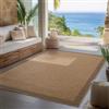 Carpettex Teppich Carpettex Tappeto da Esterno ed Interno Impermeabile 160 x 230 cm Beige - Tappeto Resistente alle Intemperie e con effeto juta natureale - per Balcone, Terrazza, Campeggio, Giardino, Cucina