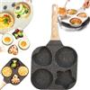 Generic 1 set di 4 padelle con manico, padella antiaderente per uova, padelle multiuso divise, antiaderenti, per forme di colazione, padelle, pancake per fornelli a gas e pentole a induzione in pietra