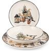 H&H, Servizio tavola 18 pezzi Country Winter, set tavola natalizio, elementi natalizi, in stoneware, lavabile in lavastoviglie