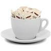 SWEET HOME Tazza grande con piatto in porcellana bianca, porta bustine da zucchero, Lt 1,5 cod.BR01961LU cm 25,5 altezza cm 12,54