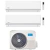 Midea Climatizzatore Condizionatore Midea Elegance R32 Dual Split 7000 + 12000 BTU con U.E. M2OH-14HFN8-Q INVERTER Classe A++/A+