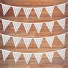 Geluode Bandiere in pizzo bianco, 9 m, bandierine in tessuto, 36 pezzi, per matrimoni, compleanni, matrimoni, matrimoni, matrimoni, feste e giardini, decorazioni romantiche da appendere