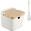 Ziyonix Zuccheriera Ceramica, Barattoli Sale per Cucina Saliniera In Porcellana Set di Ciotole in Porcellana con Coperchio e Cucchiaio per Casa e Cucina