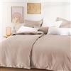 Blumtal Set Copripiumino 135x200cm e 1 Federa 80x80cm in Raso, Set Biancheria da Letto in Cotone Satinato, Taupe