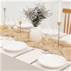 Bieiyhe Runner Beige Chiffon 90 X 300cm Runner da Tavola in Garza Runner Stile Rustico Runner Tavola Boho Decorazione Runner da Tavolo Moderno Runner Cucina Tavolo per Formaggio,Matrimonio