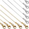 SUNNYCLUE 12 CONFEZIONE 16 pollici/ 0.4m 1mm Catene per Collane In Acciaio Inossidabile Catene per Creazione di Collane In Metallo Oro Argento Chiusure per Artigli di Aragosta Catena A Maglie per Gioi