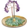 BEYLAB Ametista Portaincenso Bastoncino Soprammobile con Albero della Vita in Chakra Pietre, Bruciatore Incenso Ceneri con, Ornamento Decorativo Interni Casa Reiki Guarigione 14 cm