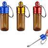 AABDTYYD Portatili Contenitore per Spezie, Set da 3 Contenitori Mini in Vetro 6cm per Spezie, Zucchero (Rosso, Oro, Blu) con Portachiavi, Barattoli per Spezie da Viaggio e Cucina
