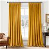 EMEMA Tende a cordoncino semi-oscuranti, isolanti in velluto, 2 pezzi, 140 x 260 cm, tende moderne per soggiorno e camera da letto, tenda spessa in raso termico, giallo senape