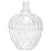 Happyupcity 260 ml/8 oz vetro trasparente Candy Dish con coperchio Crystal Covered Zuccheriera Buffet Biscottiera Barattolo Decorativo Contenitori di Stoccaggio per Casa Ufficio Scrivania