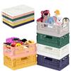 Bocguy 6Pezzi Cassetta Plastica Pieghevoli, Cassette Plastica, Scatola Portaoggetti Pieghevole, Cesto di Stoccaggio Pieghevole, Cestini Portaoggetti per Cucina, Bagno, Ufficio (30x20x12cm)