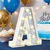 HEYCOLOR Luci a LED per lettere a forma di tenda foranea, con lettere argentate, con brillantini, alimentate a batteria, per la luce notturna, feste di compleanno, matrimoni, decorazione natalizia, lettera A