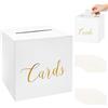 PUERFOCA Scatola Per Biglietti Di Nozze, Bianco Scatola di Carte di Nozze, Porta Buste Matrimonio con 10 Biglietti di Auguri per Regalo Matrimonio Compleanno Baby Shower Laurea Anniversario Ricevimento