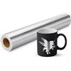 Prime Vinyl Rotolo di Vinile Adesivo Argento Spazzolato, Vinile Argento -30cm×305cm-Vinile Adesivo Permanente Metallico per Silhouette Cameo, Macchina da Taglio, Facile da Eliminare