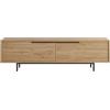 Rebecca Mobili Mobile Basso per Tv, Credenza Bassa Lunga, Color Rovere Grigio Scuro, Truciolato Ferro, con 2 Ante, per Salotto Moderno - Misure HxLxP: 45 x 160 x 35,5 cm - Art. RE7081