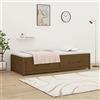 Tidyard Dormeuse in Legno, Divano Letto Singolo con Contenitore e Cassetti, 90x200 cm, Marrone Miele