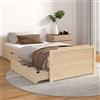Tidyard Giroletto in Legno Massello di Pino Con 2 Cassetti - Struttura Letto Singolo, Matrimoniale, Piazza e Mezzo - Moderno, a Doghe - 90x200 cm