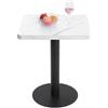 Mingone Tavolo da pranzo quadrato in marmo, tavolino da cucina per 2 persone per sala da pranzo, balcone e soggiorno, bianco 60 cm quadrato