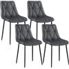 Clevich 4 Sedie da Pranzo a 200 kg, in poliuretano, gambe in metallo, stabili, confortevoli, facili da montare, 81 x 57 x 50 cm (grigio, 4 pezzi)
