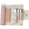 Bibykivn Set Manicure e Pedicure 10 Pezzi - Kit Tagliaunghie Professionale in Acciaio Inox con Custodia, per Uomo e Donna, Unghie Mani e Piedi (Rosa)