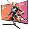 CRUA Monitor da gioco da 27 pollici 280 Hz, monitor per PC curvo Full HD 1080P 1500R senza cornice con tecnologia FreeSync e Eye Care, supporta VESA