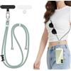 iVoler Cordino per Cellulare Universale con 2 pezzi Patch, Regolabile e Rimovibile Cordino Tracolla per Telefono, Adatto per iPhone Samsung Xiaomi e Qualsiasi Custodie per Smartphone - Verde Matcha