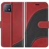 BoxTii Cover per Oppo A72 5G / Oppo A73 5G / Oppo A92S / Oppo Reno 4Z, Custodia in PU Pelle Portafoglio per Oppo A72 5G / Oppo A73 5G, Magnetica Cover a Libro con Slot per Schede, Rosso