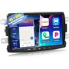 CAMECHO 4+64G Android 13 autoradio per Renault Dacia Logan Duster Sandero Lodgy Capture Symbol Lada Xray con Carplay Android Auto Bluetooth 5.0, 8 Pollici Doppio Din con GPS WIFI DSP FM/RDS SWC e USB