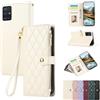 Vaitasy Custodia per Samsung Galaxy A51 4G Pelle PU Cerniera Custodia a Portafoglio per Galaxy A51 4G Custodia con Magnetica Flip Stand Case Cover Bianco