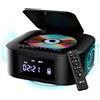 KLIM Lettore CD Stereo Boombox E1 - BASS Boost con Subwoofer - FM Radio con Lettore CD e USB, Bluetooth, AUX - Stereo casa - Filo o Wireless - Batteria ricaricabile, Telecomando