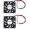 JZK 2PCS 60x60x10 mm 2pin DC 12V mini ventola raffreddamento silenziosa con fili, 6010 60mm piccola ventola CC senza spazzole 6cm 12V ventola per stampante 3D con cavo, ventola dissipatore calore