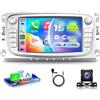 VECHTEL 8 CORE 6G+128G Autoradio Android 15 per Ford Focus II mk2 Mondeo S-Max C-Max Galaxy Kuga, 7'' HD IPS Touchscreen Stereo Auto co Carplay Android Auto senza Fili GPS WiFi Bluetooth FM RDS Camera