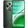 OPPO Reno12 FS 5G 12+512GB, Smartphone Android IA Sbloccato, Schermo 6,67 AMOLED 120Hz, Telefono Dimensity 6300, Fotocamera AI 50+8+2MP, 5000mAh 45W, Resistenza IP64, NFC, Verde