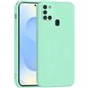 Mixroom - Cover Custodia Case per Samsung Galaxy A21S Protezione Fotocamera in Silicone TPU Morbido Opaco Bordi Piatti Colore Verde Acqua
