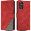 SONWO Cover per Oppo A78 5G Custodia, Flip Caso in PU Pelle Case Cover Premium Portafoglio Custodia per Oppo A78 5G, Supporto Stand, Slot per Schede, Rosso