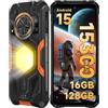 CUBOT Kingkong Power 5 Rugged Smartphone Android 15, MTK G100, 15300mAh/33W, 16GB+128GB/1TB Telefono Indistruttibile, 120Hz 6.88 Cellulare Antiurto, 64MP, 1200LM/136dB Speaker/4G Dual SIM/NFC/IP68