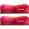Gigastone 【RGB RAM DDR4】GIGASTONE Game TURBO 16GBx2 (32GB Kit) DDR4 3600MHz PC4-28800 CL 18-22-22-42 XMP 2.0 AMD Ryzen 1.35V UDIMM 288 pin unbuffered non-ECC desktop alte prestazioni Memoria-Rosso