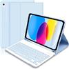 Hofsos Tastiera Custodia per iPad 10 Generazione/(A16) 11 Generazione(11/10.9 pollici, 2025/2022), Italiano QWERTY Rimovibile Bluetooth Tastiera, Custodia con Supporto Pencil per iPad 10a/11a Gen-Blau